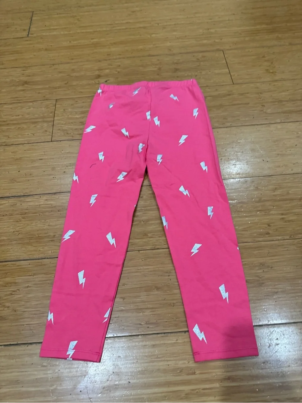 GAP Pink Leggings with White Lightning Bolts